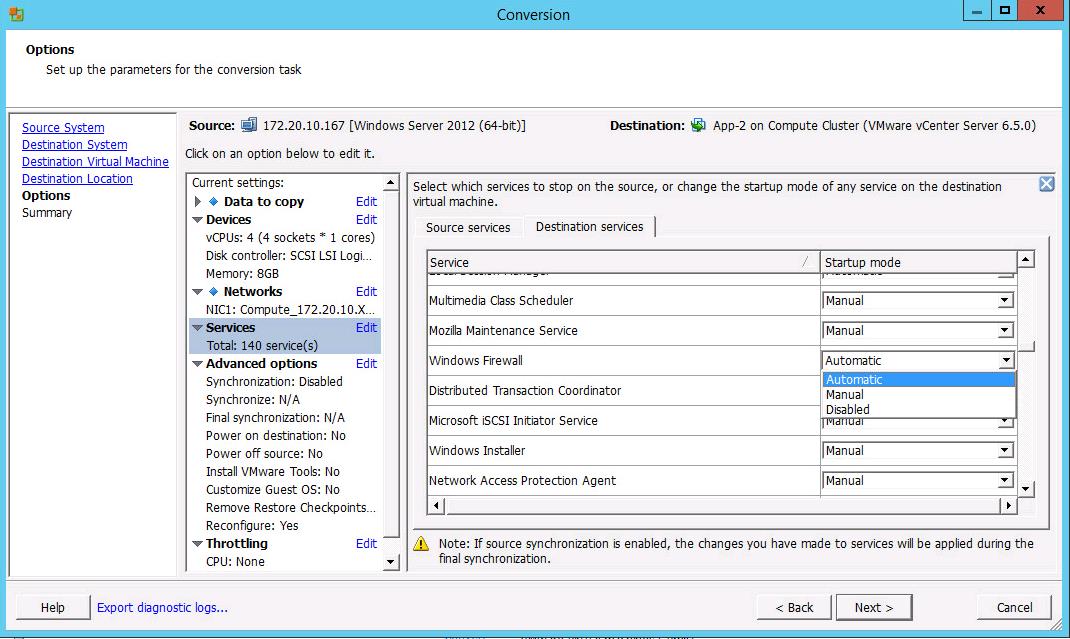 Vmware converter