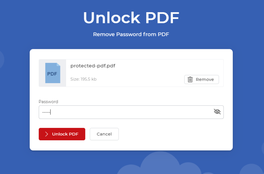 Pdf password remover online