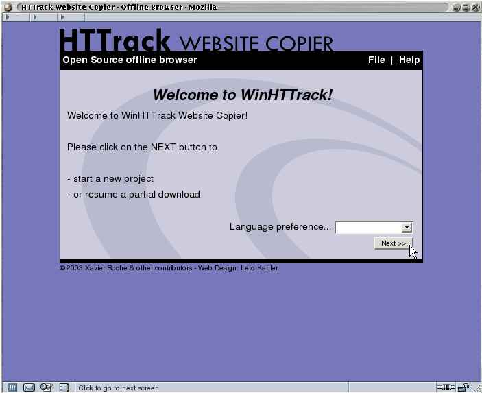 Httrack copier scraping version repository allowing wide curl اداه